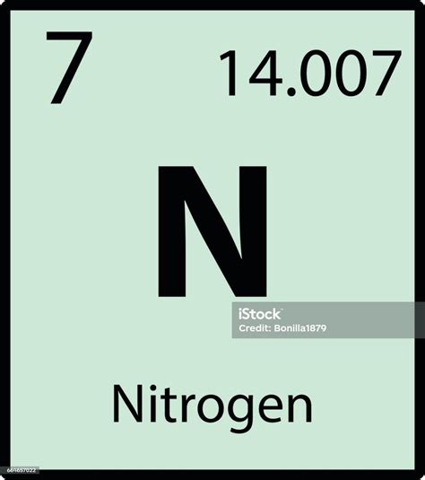 Nitrogen Periodic Table Element Color Icon On White Background Vector