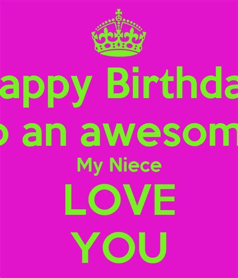 Happy 16 birthday to my beautiful niece quotes. Happy Birthday to an awesome My Niece LOVE YOU Poster ...
