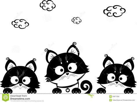 Kittens Three Stock Vector Illustration Of Little Cartoon 29871358