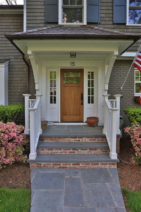 Front Stoop Slate And Brick Awning Front Porch Steps Porch Design