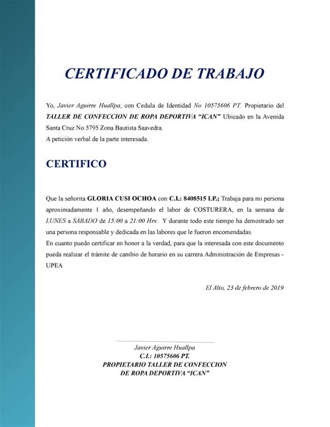 Modelo Certificado Trabajo Laboral Forosecuador Pdf Mobile Legends