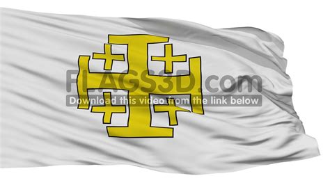 Jerusalem Cross Flag Isolated On White Seamless Loop Youtube