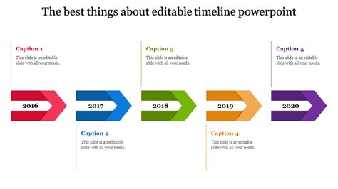 Editable Timeline Powerpoint With Multicolor Template