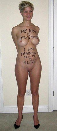 Fuckpig Slave Amateur Whore Bodywriting Kneeling Slut Smutty Com My