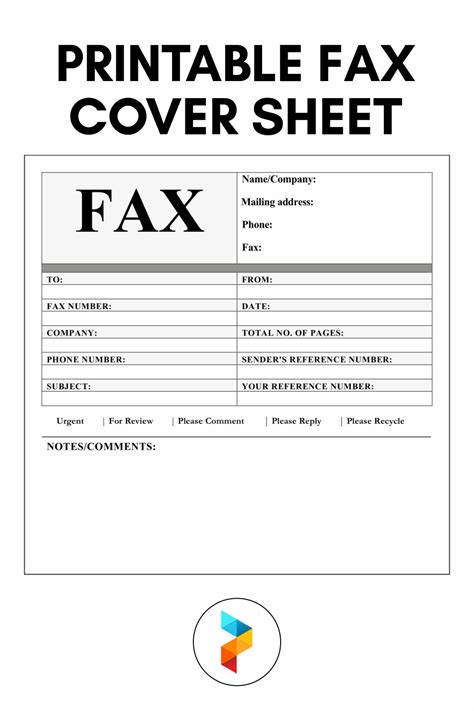 Fax Cover Sheet Printable