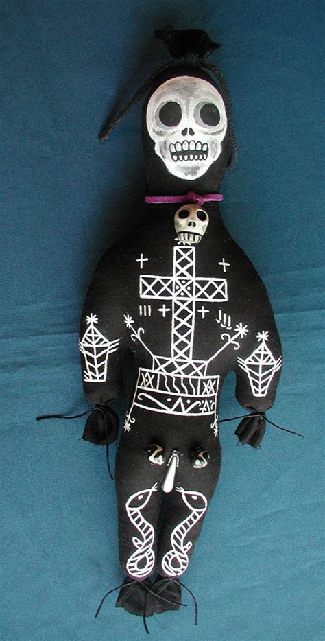 Voodoo Doll Baron Samedi Handsewn Handpainted Hoodoo Art Doll Filled