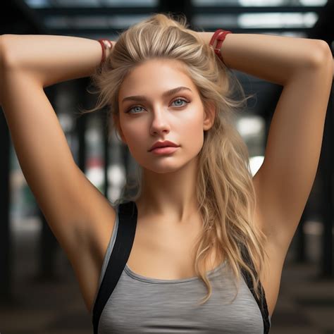 Premium Ai Image Empowered And Beautiful Blonde Woman Flaunting