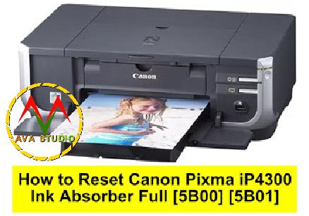 Press the printer's ok button to continue printing. How to Reset Canon Pixma iP4300 error Ink Absorber Full 5B00 5B01