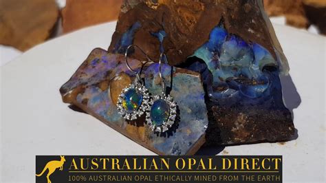Natural Solid Australian Opal Earrings Lightning Ridge