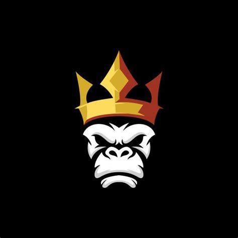 Premium Vector Monkey Crown Logo Logotipo De Arte Logotipo De Pet