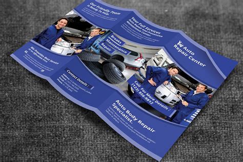 Auto Repair Service Trifold Brochure Brochure Templates Creative Market