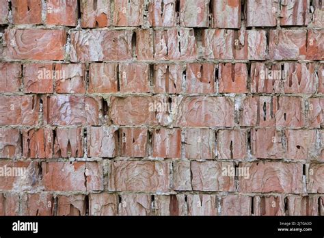 Badly Damaged Brick Wall Background Texture Stock Photo Alamy