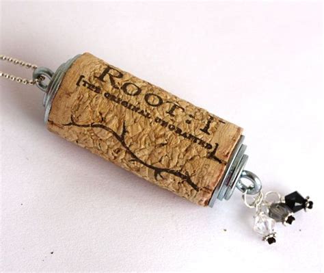 Black Gray Root 1 Wine Cork Pendant Wine Cork By Backglasswards Cork