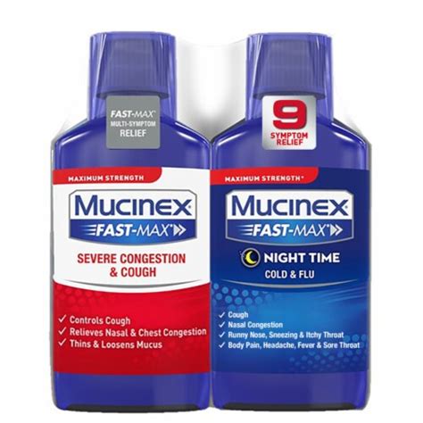 Mucinex Fast Max Day And Night Severe Congestion And Cough Combo Liquid 12 Fl Oz Kroger
