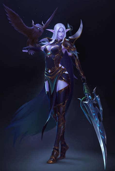 Rarts Night Elf With Sword And Owl World Of Vault Of Wardens