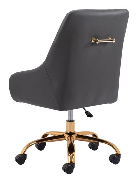 Madelaine Gray And Gold Office Chair By Zuo Modern Concepts Furniture