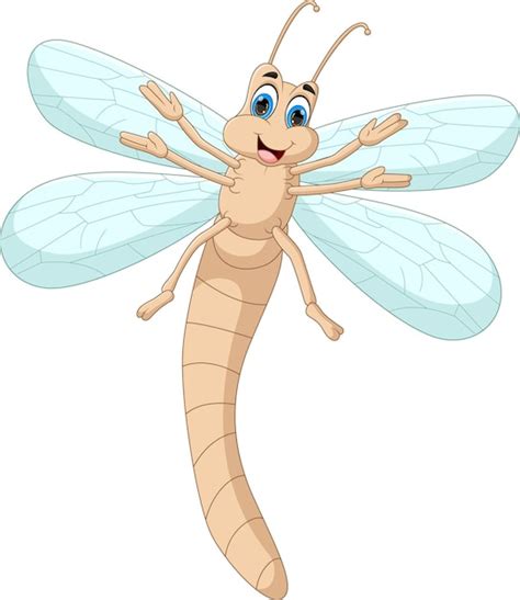 Premium Vector Cute Cartoon Dragonfly Isolated On White Background