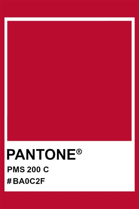 Pantone 200 C Pantone Color Pms Hex Pantone Red Pantone Color