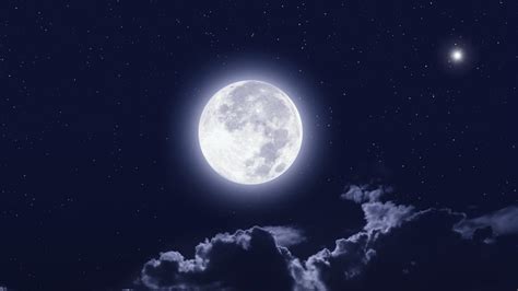 Download Full Moon Clouds Night Sky Wallpaper 1366x768 Tablet Laptop