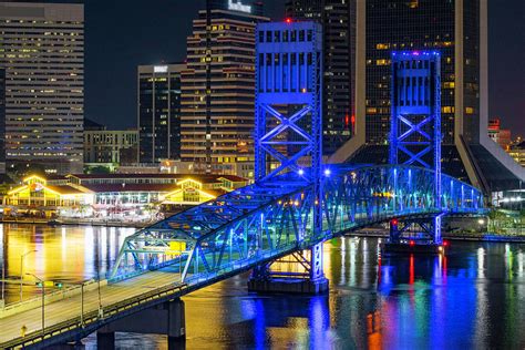 Jacksonville Bridge At Night Photograph By Michael Warren Pixels