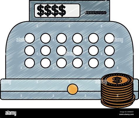 Cash Register With Money Scribble Stock Vector Image And Art Alamy