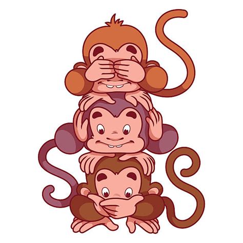 Three Monkeys Illustrations Royalty Free Vector Graphics And Clip Art