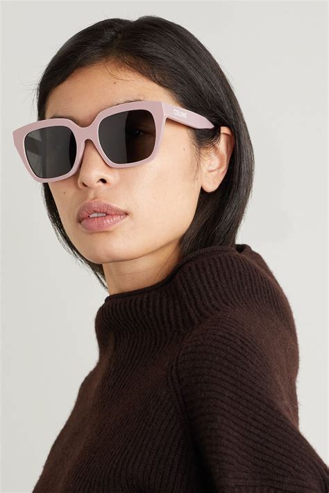 Pink Oversized Square Frame Acetate Sunglasses Celine Eyewear In 2022 Sunglasses Eyewear