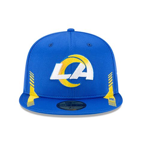 Official New Era La Rams Nfl 21 Sideline Home Blue 59fifty Fitted Cap