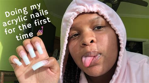 Doing My Acrylic Nails For The First Time 💅🏽📸 Youtube