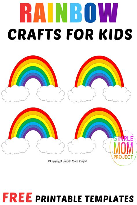 Free Printable Rainbow Templates In Large And Small In 2021 Rainbow