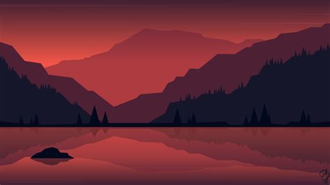 1366x768 Minimalist Landscape Painting 1366x768 Resolution Wallpaper