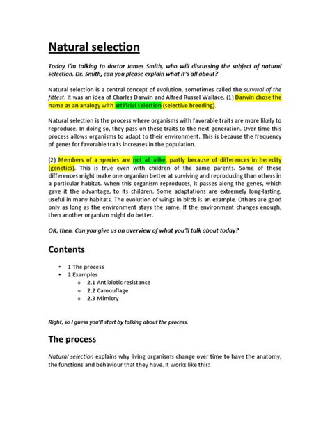 Maybe you would like to learn more about one of these? Natural Selection - Script and Answer Key | Natural ...