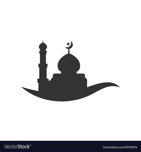 Mosque Silhouette Graphic Design Template Vector Image