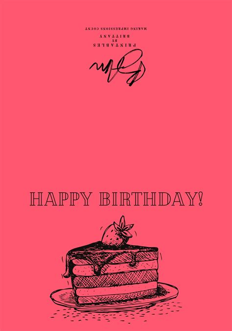 Happy Birthday Printable Card Etsy