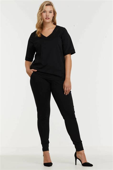 Exxcellent Skinny Broek Laila Van Travelstof Zwart Wehkamp