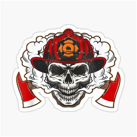 Firefighter Skull Professional Fire Emergency Rescuer Sticker For