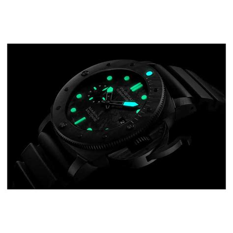 Panerai Submersible 47mm Marina Black Dial Strap Watch