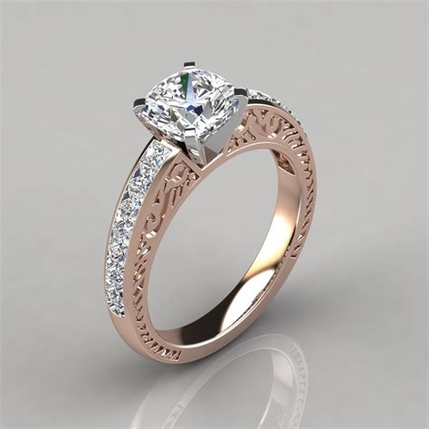 Cushion cut engagement rings are a classic shape that are making a comeback, as more people realise that they offer a great combo of. Hand Engraved Cushion Cut Engagement Ring - Forever Moissanite