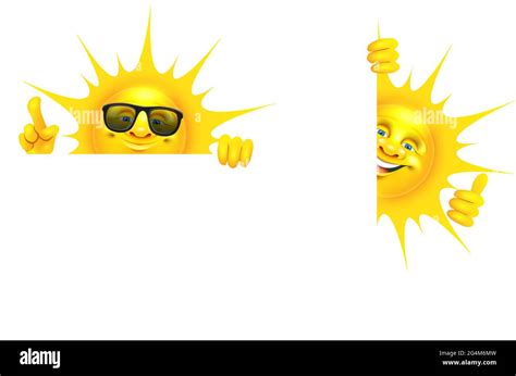 Sun Character Mascot Behind Banner Stock Vector Image And Art Alamy