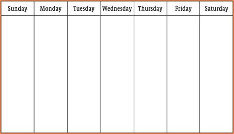 Weekly Schedule Template Word Blank Weekly Calendar Free Weekly