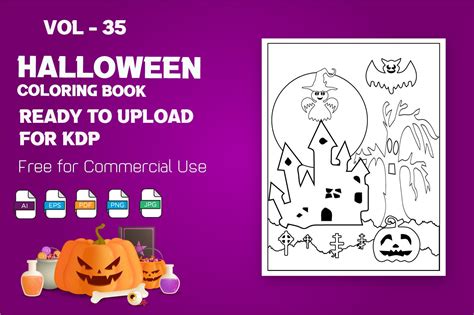 Halloween Coloring Pages for KDP Graphic by Homyara's Art Gallery