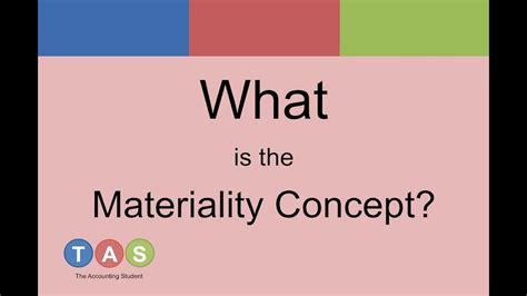 What Is The Materiality Concept Youtube