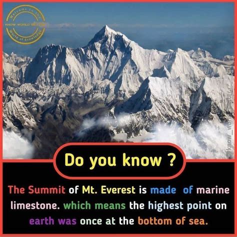 Mt Everest Cool Science Facts Interesting Facts About World India Facts