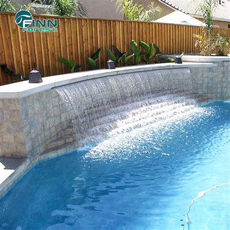 China Decorative Swimming Pool Stainless Steel Or Acrylic Waterfall