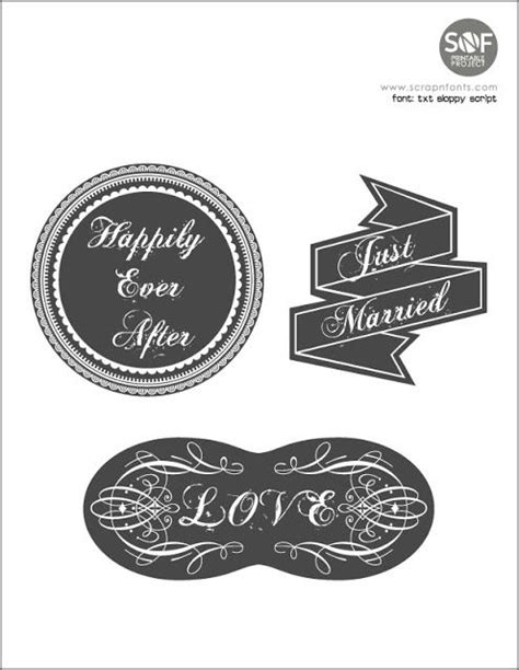 Fontaholic Freebie Friday Just Married Can Labels Just Married