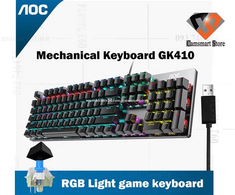 Aoc 104 Keys Metal Panel Mechanical Keyboard Rgb Light Game Computer