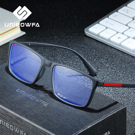 Unieowfa Anti Blue Light Prescription Glasses Men Optical Photocromic Eyeglasses Progressive