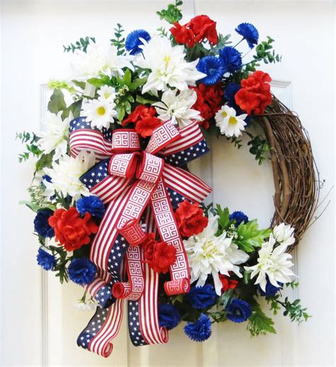 American Flag Wreath Patriotic Wreath Patriotic Floral American Flag