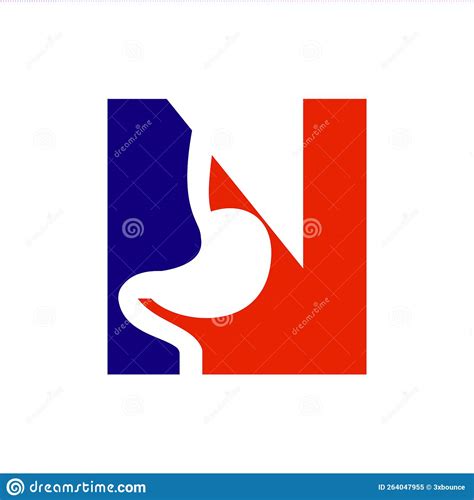 Letter N Minimal Stomach Logo Design for Medical and Healthcare Symbol