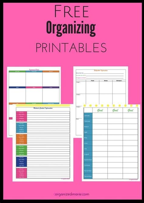 Printable Makeover Organization Printables Work Organization